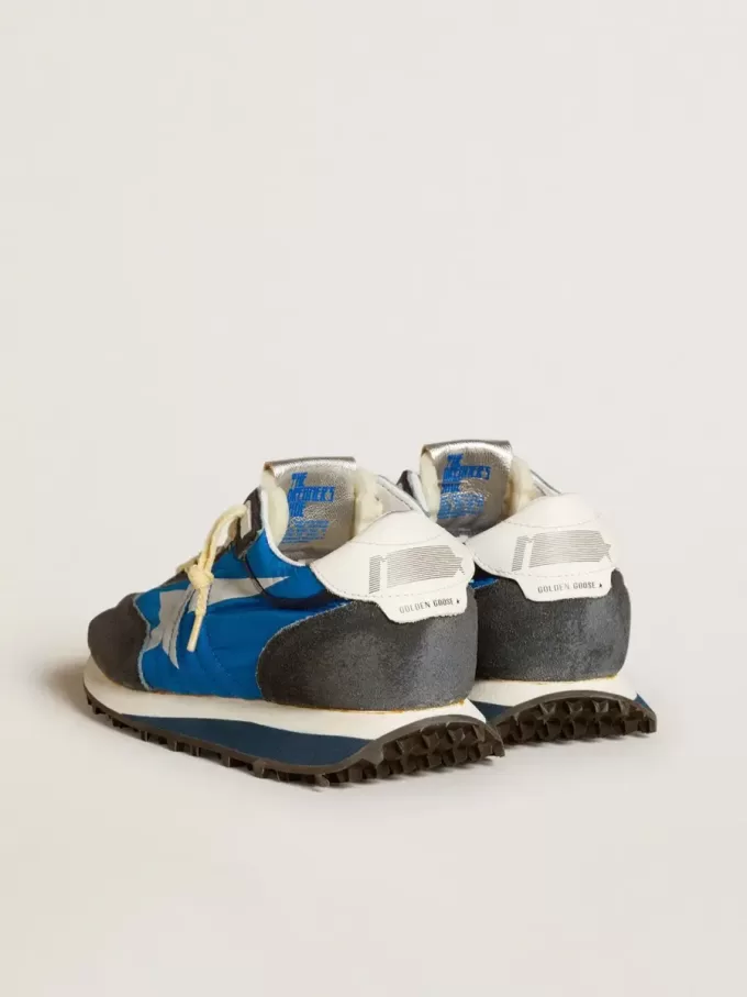 Marathon für Damen mit blauem Nylon-Obermaterial und weißem Stern Marathon für Damen mit blauem Nylon-Obermaterial und weißem Stern