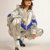 Marathon für Damen mit blauem Nylon-Obermaterial und weißem Stern Marathon für Damen mit blauem Nylon-Obermaterial und weißem Stern