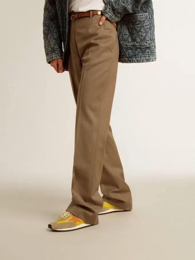 Marathon für Damen mit gelbem Nylon-Obermaterial und orangefarbenem Stern Marathon für Damen mit gelbem Nylon-Obermaterial und orangefarbenem Stern
