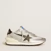 Marathon für Damen mit silbernem Ripstop-Nylon-Obermaterial und schwarzem Stern Marathon für Damen mit silbernem Ripstop-Nylon-Obermaterial und schwarzem Stern