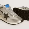 Marathon für Damen mit silbernem Ripstop-Nylon-Obermaterial und schwarzem Stern Marathon für Damen mit silbernem Ripstop-Nylon-Obermaterial und schwarzem Stern
