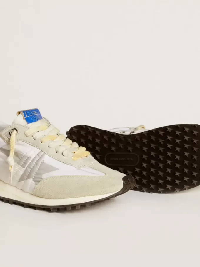 Marathon für Damen mit weißem Nylon-Obermaterial und silbernem Stern Marathon für Damen mit weißem Nylon-Obermaterial und silbernem Stern