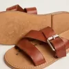 Margaret flache Sandalen aus kunstharzbeschichtetem Leder