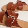 Margaret flache Sandalen aus kunstharzbeschichtetem Leder