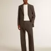 Maßgeschneiderte Herrenjacke aus anthrazitgrauer Schurwolle