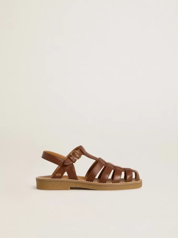 Maxime Junior Sandalen aus braunem Leder Maxime Junior Sandalen aus braunem Leder
