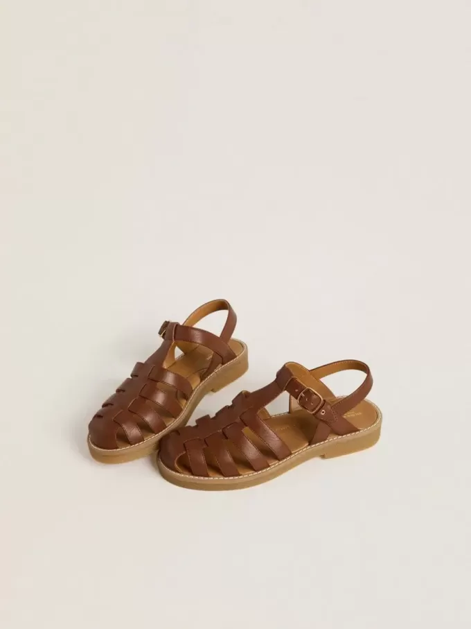 Maxime Junior Sandalen aus braunem Leder Maxime Junior Sandalen aus braunem Leder