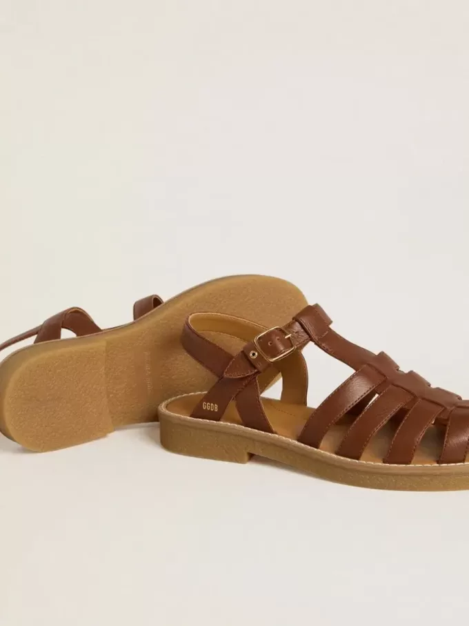 Maxime Junior Sandalen aus braunem Leder Maxime Junior Sandalen aus braunem Leder