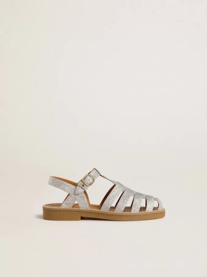 Maxime Junior Sandalen in Silber mit Mikroglitter