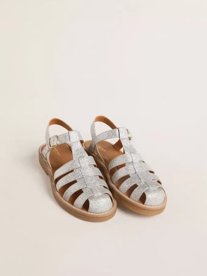 Maxime Junior Sandalen in Silber mit Mikroglitter