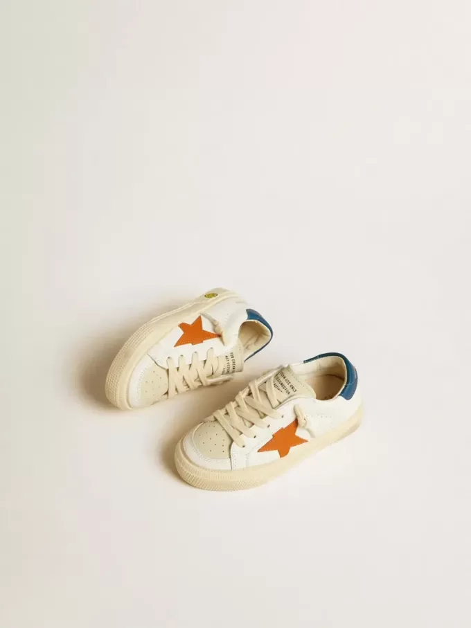 May Teen aus Nubukleder mit orangefarbenem Stern und blauer Fersenlasche