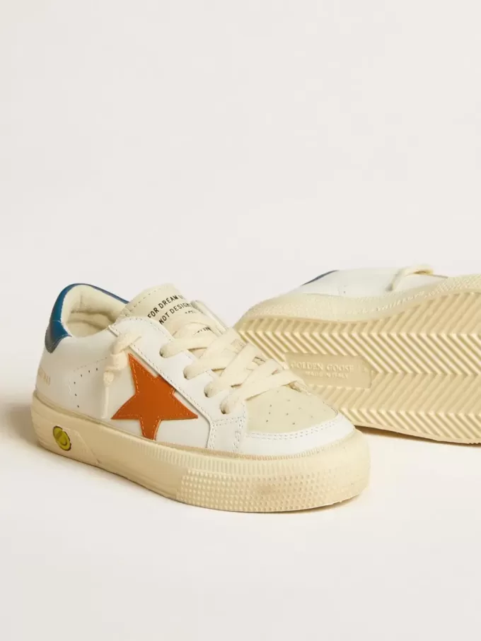 May Teen aus Nubukleder mit orangefarbenem Stern und blauer Fersenlasche