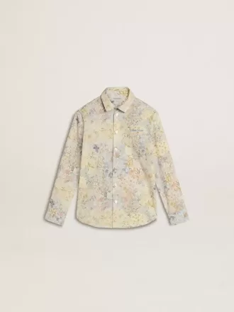 Mädchen-Baumwollhemd mit mehrfarbigem Blumenprint