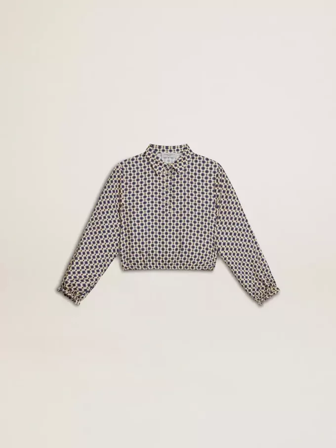Mädchen-Poloshirt mit geometrischem Print