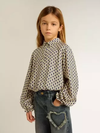 Mädchen-Poloshirt mit geometrischem Print