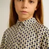 Mädchen-Poloshirt mit geometrischem Print