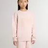 Mädchen-Sweatshirt in Rosa mit rosa Schriftzug auf der Vorderseite