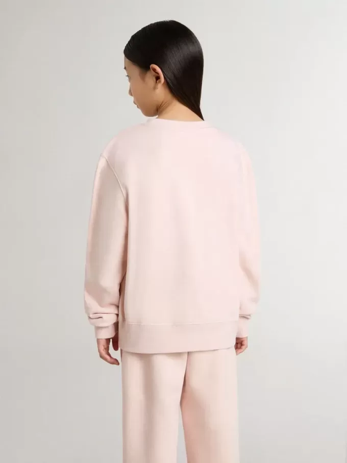 Mädchen-Sweatshirt in Rosa mit rosa Schriftzug auf der Vorderseite