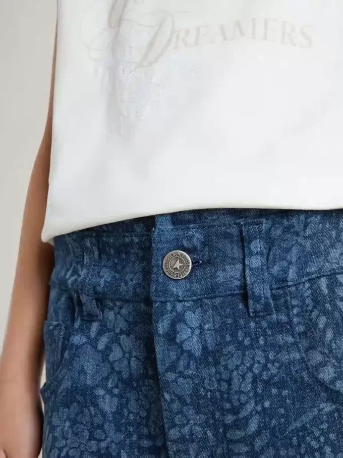 Mädchenjeans in mittlerer Waschung mit Print Mädchenjeans in mittlerer Waschung mit Print
