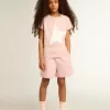 Mädchenshorts in Rosa mit weißem Stern Mädchenshorts in Rosa mit weißem Stern