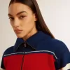 Mehrfarbig gestreiftes, kurzes Sweatshirt aus Wolle für Damen