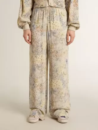 Mehrfarbige Jogginghose für Damen mit Blumenprint