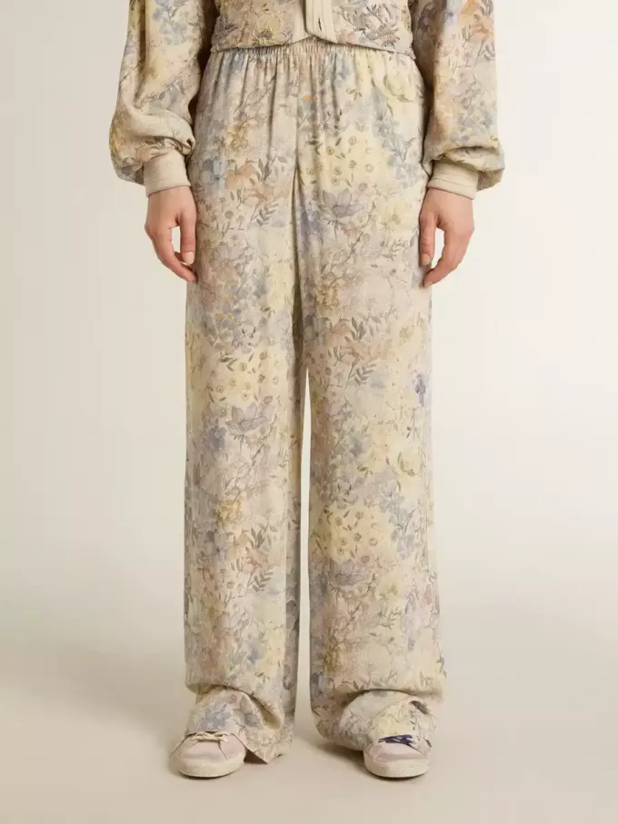 Mehrfarbige Jogginghose für Damen mit Blumenprint