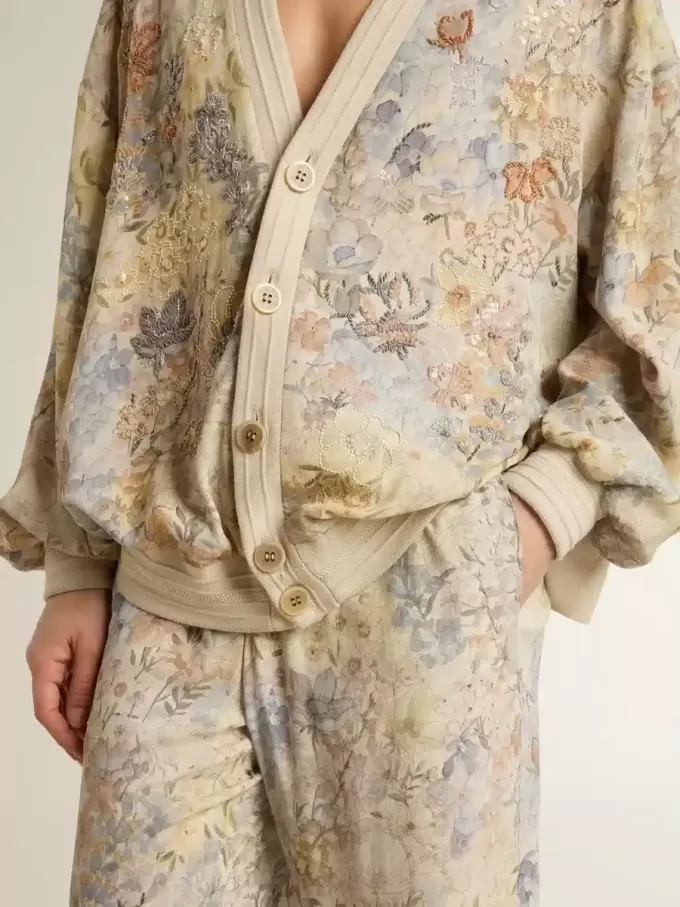 Mehrfarbige Jogginghose für Damen mit Blumenprint