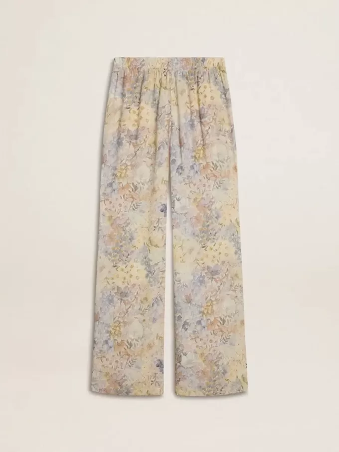 Mehrfarbige Jogginghose für Damen mit Blumenprint