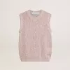 Mesh-Strickoberteil mit Pailletten und kontrastierenden Details
