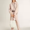 Mesh-Strickoberteil mit Pailletten und kontrastierenden Details