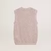 Mesh-Strickoberteil mit Pailletten und kontrastierenden Details