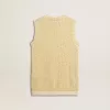 Mesh-Strickoberteil mit Pailletten und kontrastierenden Details