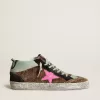 Mid Star aus Ponyfell mit Leopardenmuster und fuchsiafarbenem Lederstern Mid Star aus Ponyfell mit Leopardenmuster und fuchsiafarbenem Lederstern