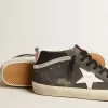 Mid Star aus schwarzem Wildleder mit weißem Lederstern und silbernem Flash