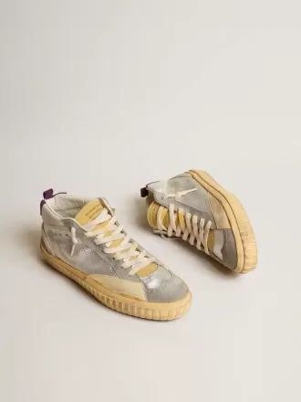 Mid Star LAB aus silbernem Metallic-Leder und Mesh mit perforiertem Stern