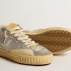 Mid Star LAB aus silbernem Metallic-Leder und Mesh mit perforiertem Stern