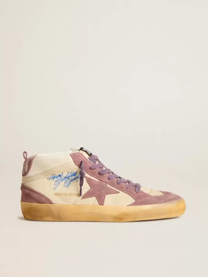 Mid Star LAB für Damen aus Nylon und Nappa mit mauvefarbenem Wildlederstern