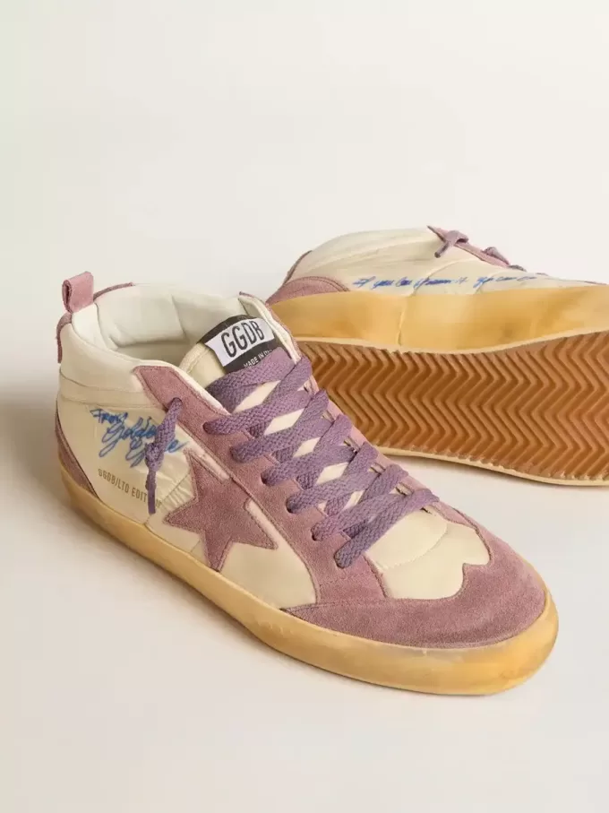 Mid Star LAB für Damen aus Nylon und Nappa mit mauvefarbenem Wildlederstern