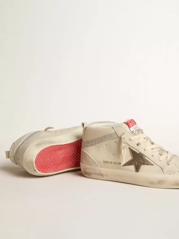 Mid Star LTD für Damen mit bronzefarbenem Lederstern und Swarovski-Kristallblitz