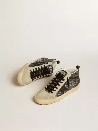 Mid Star LTD in Schwarz mit Glitzer, schwarzem Lederstern und Blitz