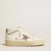 Mid Star mit Glitzerstern und metallisch silbernem Lederstreifen Mid Star mit Glitzerstern und metallisch silbernem Lederstreifen