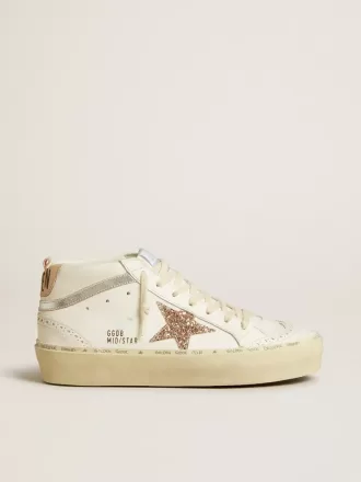 Mid Star mit Glitzerstern und metallisch silbernem Lederstreifen