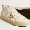 Mid Star mit Glitzerstern und metallisch silbernem Lederstreifen Mid Star mit Glitzerstern und metallisch silbernem Lederstreifen