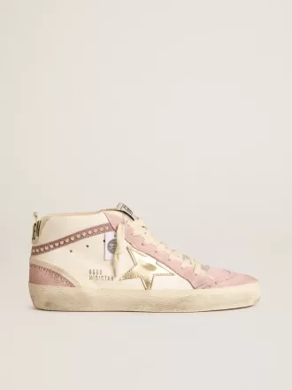 Mid Star mit goldenem Lederstern und rosa Wildleder-Flash mit Perlen