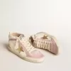 Mid Star mit goldenem Lederstern und rosa Wildleder-Flash mit Perlen