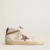 Mid Star mit rosa Wildlederstern und goldfarbenem Metallic-Lederstreifen