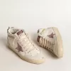 Mid Star mit rosa Wildlederstern und goldfarbenem Metallic-Lederstreifen