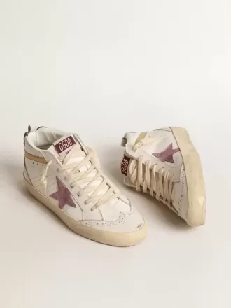 Mid Star mit rosa Wildlederstern und goldfarbenem Metallic-Lederstreifen