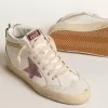 Mid Star mit rosa Wildlederstern und goldfarbenem Metallic-Lederstreifen